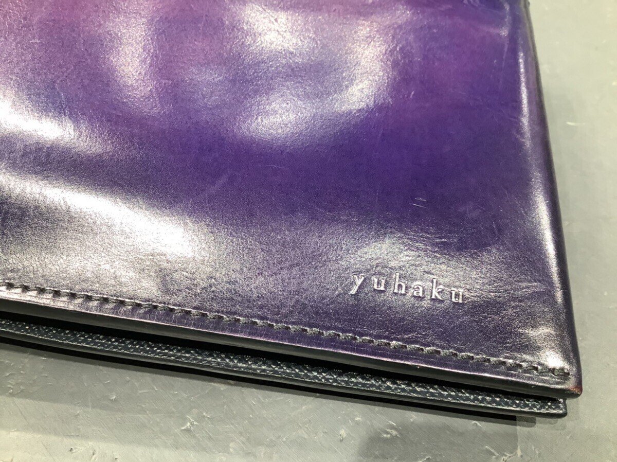【美品】 yuhaku パスケース Blue(エイジングによる経年変化あり) 美品】 yuhaku パスケース Blue(エイジングによる経年変化あり)