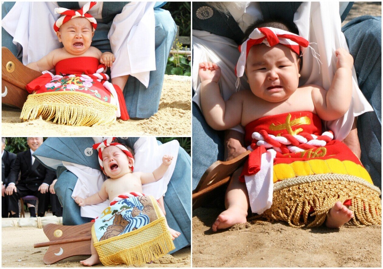 赤ちゃんが神様とお相撲 笑顔とかわいい泣き声が溢れる神事 赤ちゃん初土俵入 宮津市広報