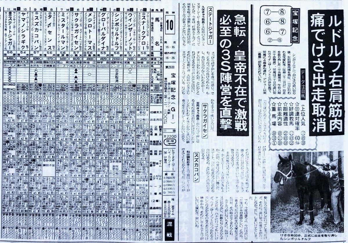 ８５年宝塚・取り消し