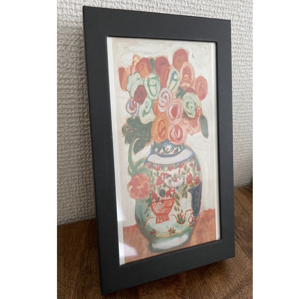 【 梅原龍三郎『笛吹童女』】　藤田画廊十周年記念　額入工芸 梅原龍三郎『笛吹童女』】 藤田画廊十周年記念 額入工芸