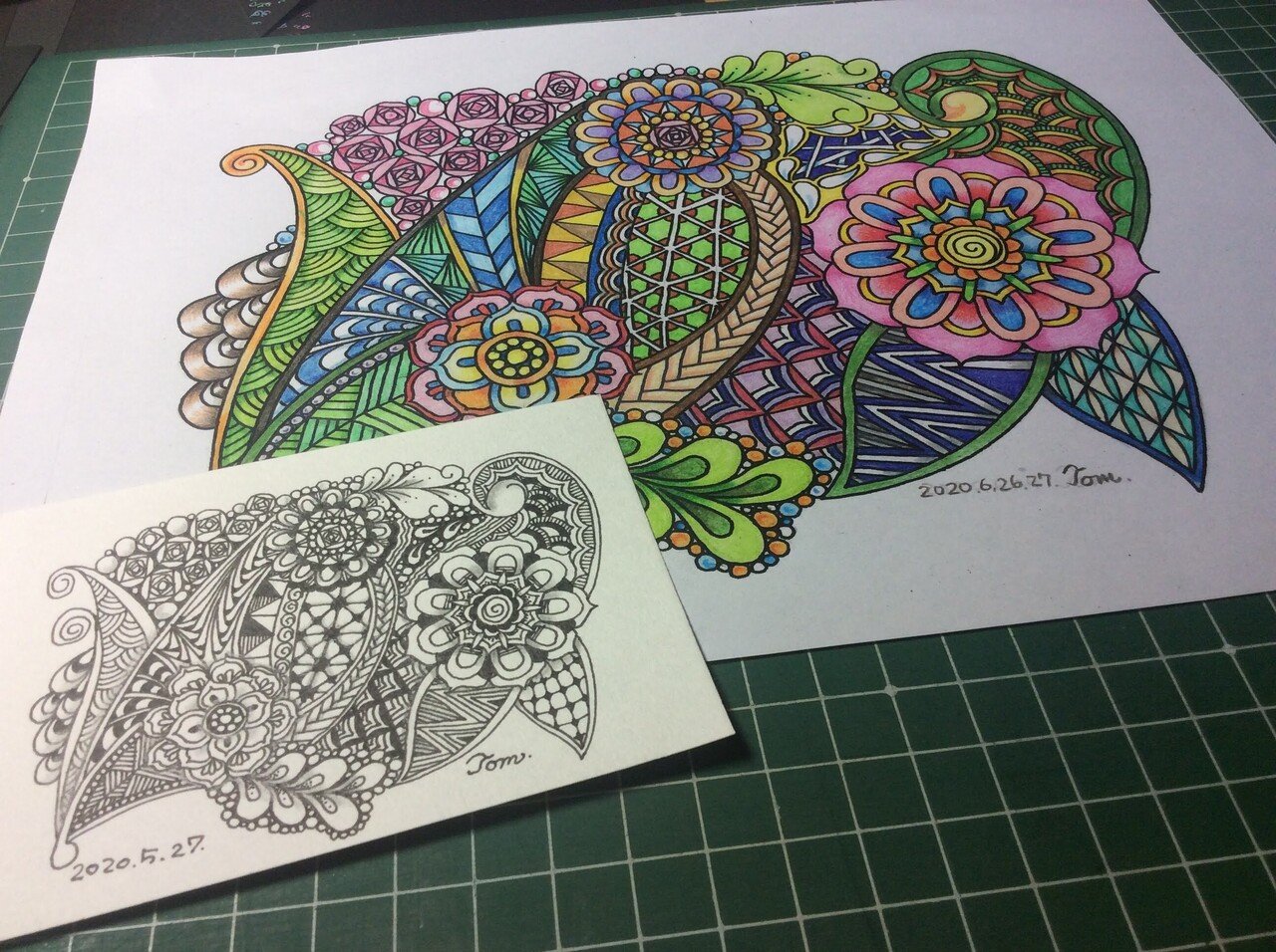 ゼンタングルパターン7〜Zentangle｜MaeTomo＠ペット・アニマル