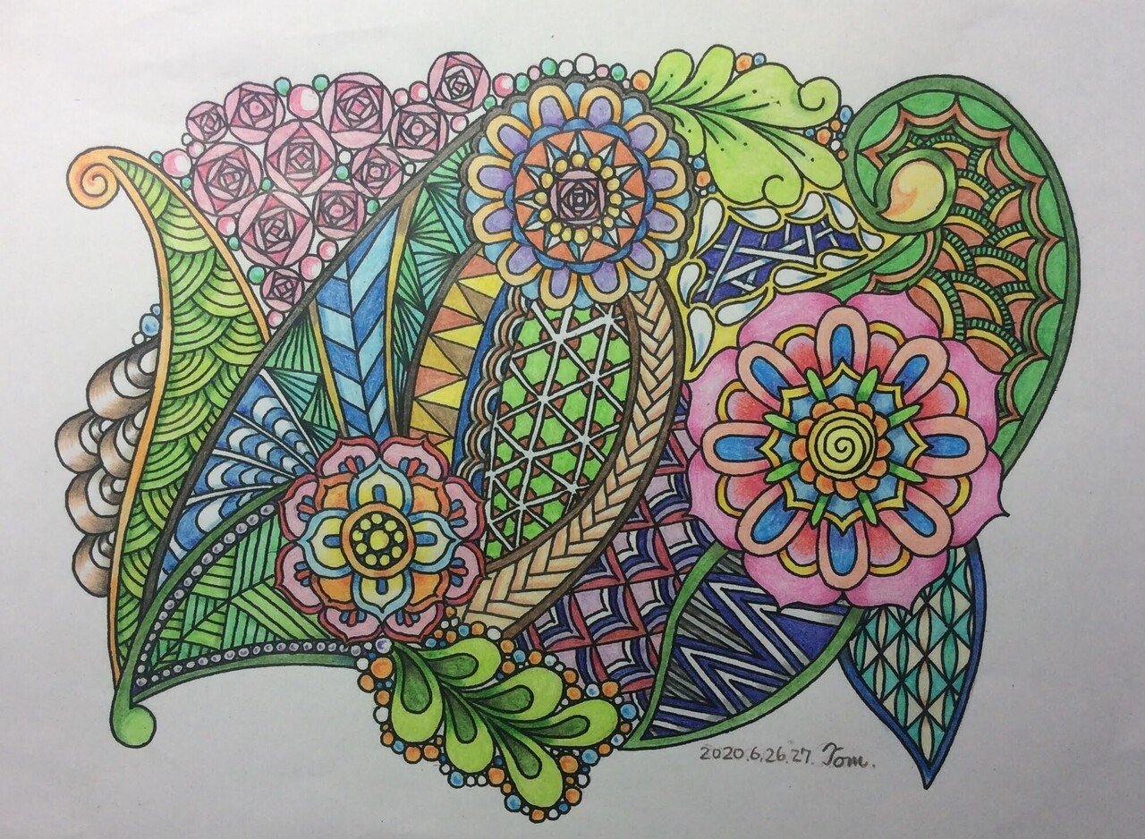 ゼンタングルパターン7〜Zentangle｜MaeTomo＠ペット・アニマル