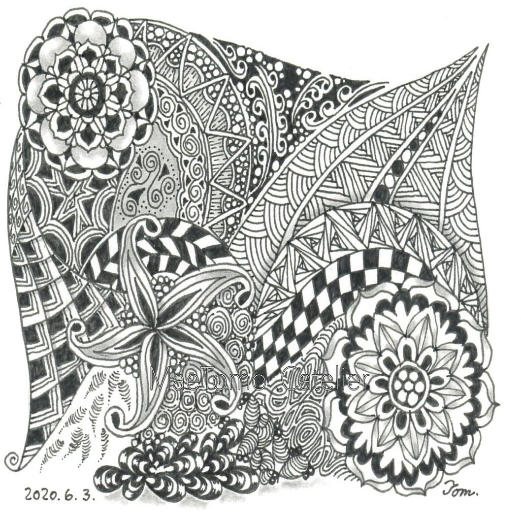 ゼンタングルパターン8 Zentangle Maetomo ねこ好き絵描きやgallery Note