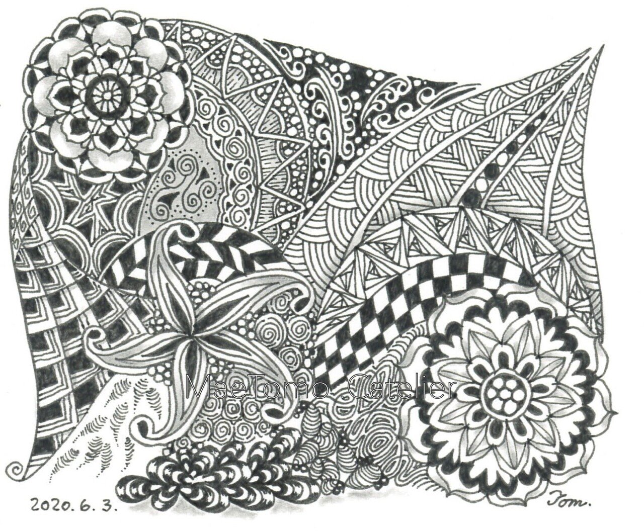 ゼンタングルパターン8 Zentangle Maetomo ねこ好き絵描きやgallery Note ゼンタングルパターン8 Zentangle Maetomo ねこ好き絵描きやgallery Note