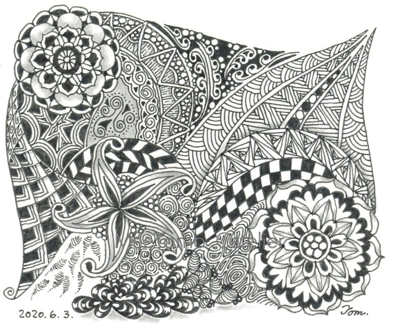 ゼンタングルパターン8 Zentangle Maetomo ねこ好き絵描きやgallery Note