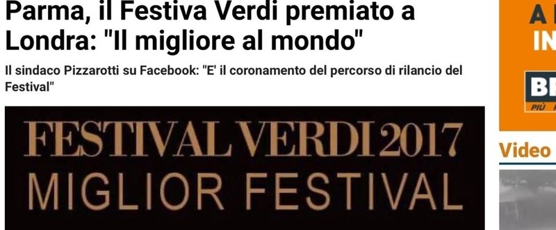 Parma, il Festiva Verdi premiato a Londra: "Il migliore al mondo" - パルマ、ヴェルディ・フェスティヴァルがロンドンで「世界で最も素晴らしい」と表彰