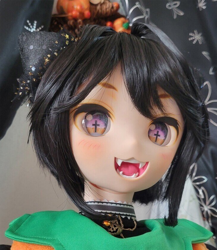 みーや ハロウィン黒猫プリンセス 瞳に猫さん カスタムアイシードール みーや様専用 ハロウィン黒猫プリンセス 瞳に猫さん カスタム