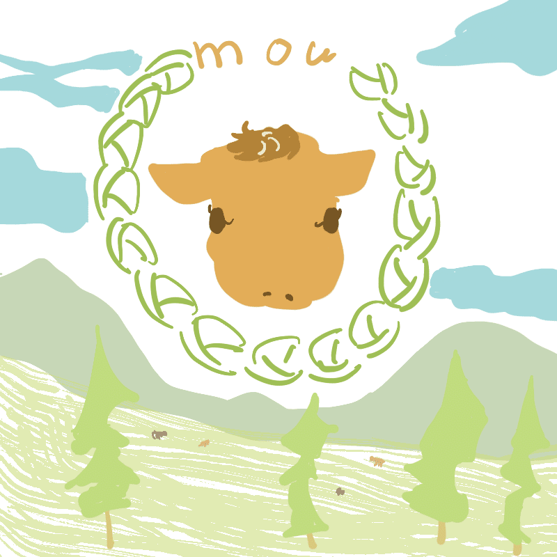 今日のイラスト かわいいオレンジの牛 描きました みうちえ Note
