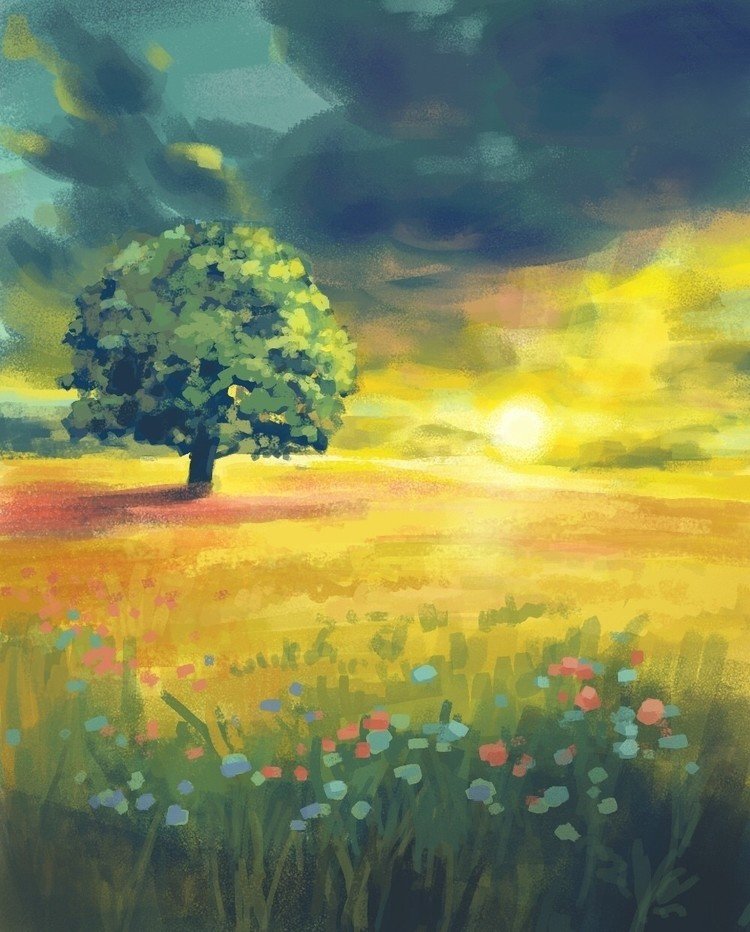 旅する風景画 絵 ハートヘッド イラスト Note