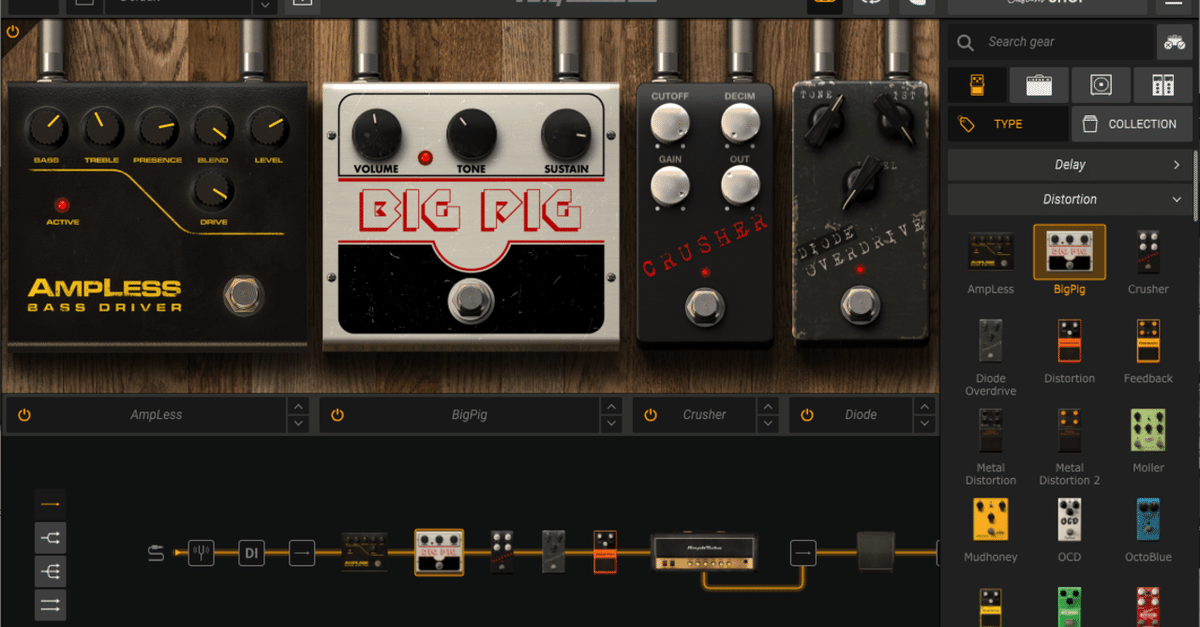 Amplitube5 マニュアル和訳計画 ストンプ編② （デフォルトギア