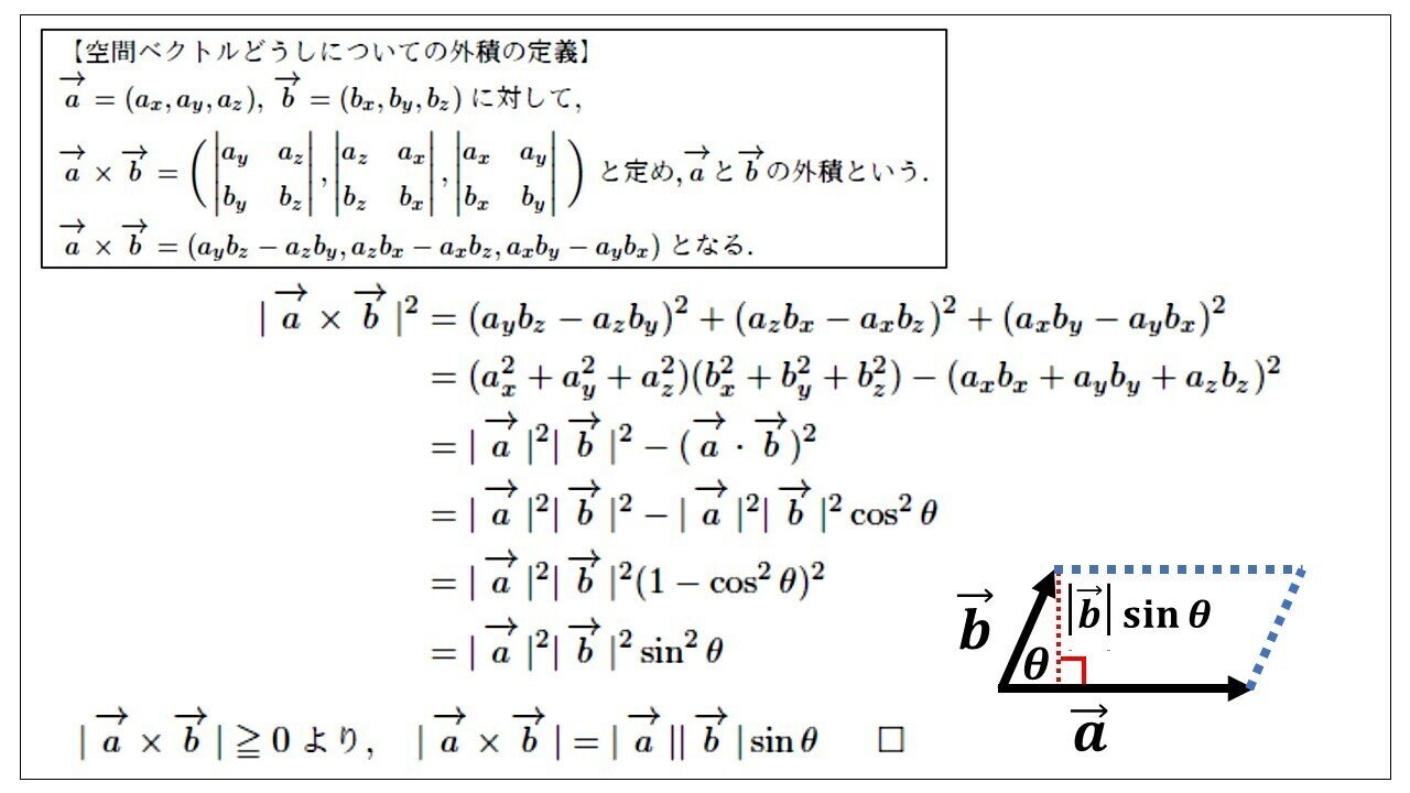 外積を理解して平行六面体の体積へ 物理などでも使用 タロウ岩井のnote Note