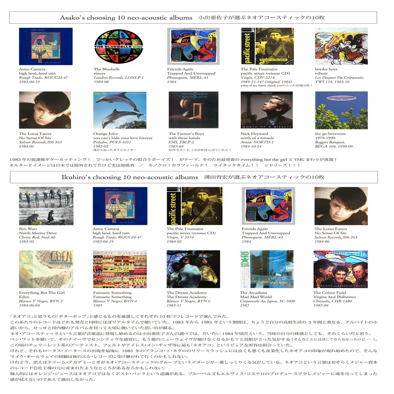 ネオアコ」 in the UK｜asako koidee