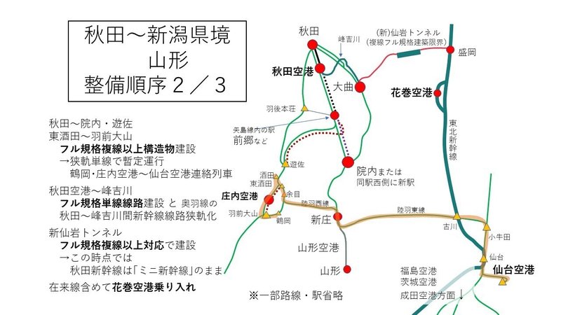 秋田新幹線山形新幹線、新トンネル含めた将来