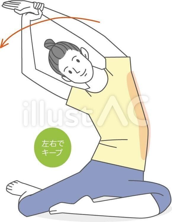 新作 イラスト無料材 背中 広背筋解消ストレッチ 無料 イラスト無料提供中 一部有料 Note