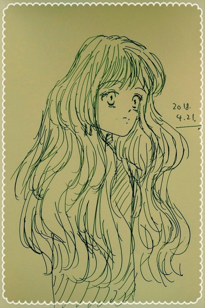 久しぶりに落書き 落書き 写真加工あり Pixiv Pixivsketch Twitter 直描き 女の子 Pawoo 18 0 Kanakana1979 Note