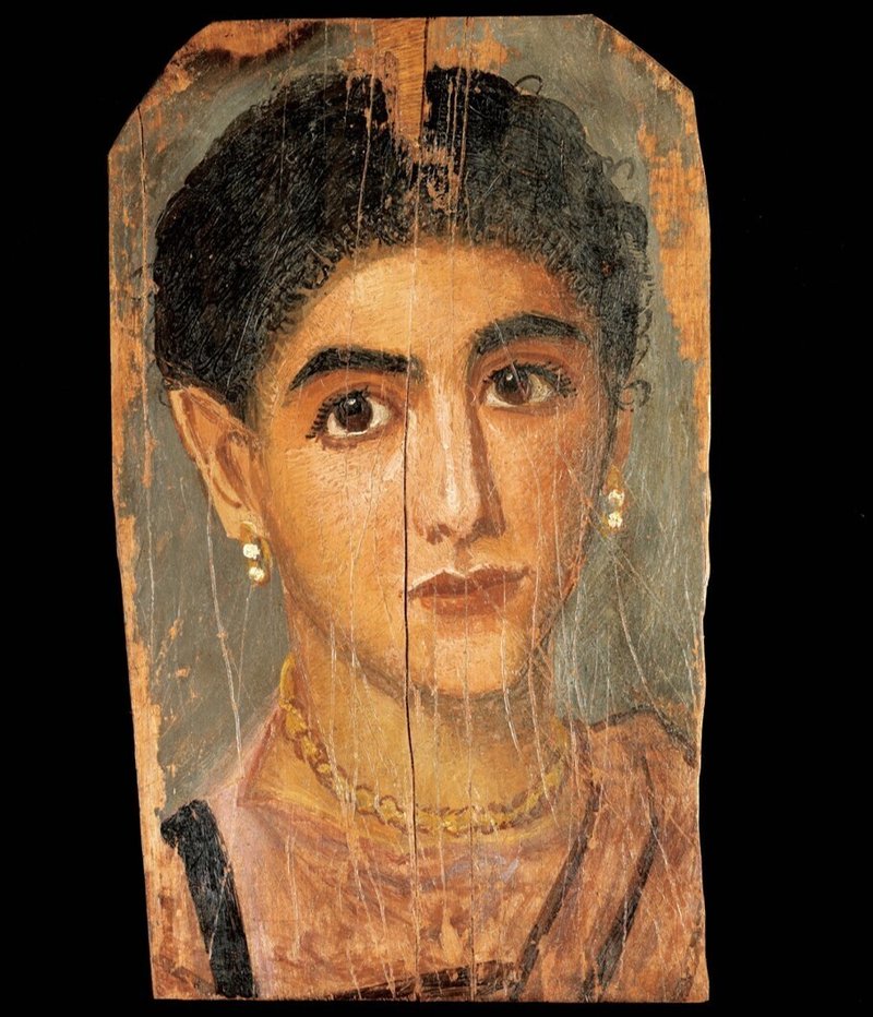 6-1《女性の肖像》エジプト、テーベ出土　２世紀後半