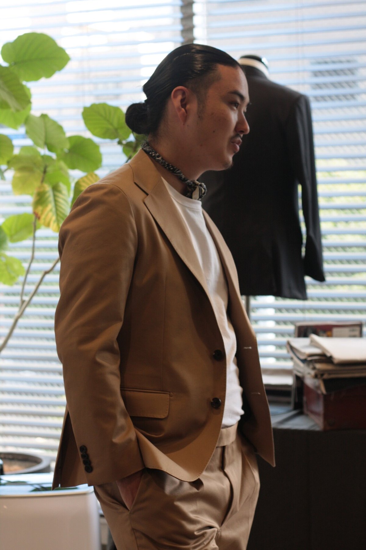 GINZA Global Style】セットアップ コットンスーツ ベージュ