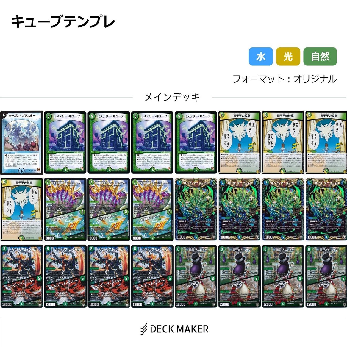 デュエマ 現代のガチャガチャデッキ「キングマスターキューブ」お値段