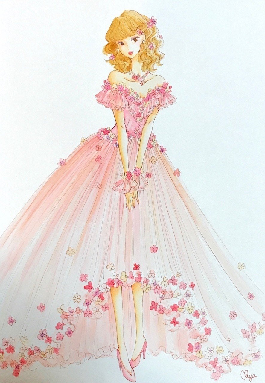 いつか作りたいドレスのデザイン画 Maya Suzuki Note