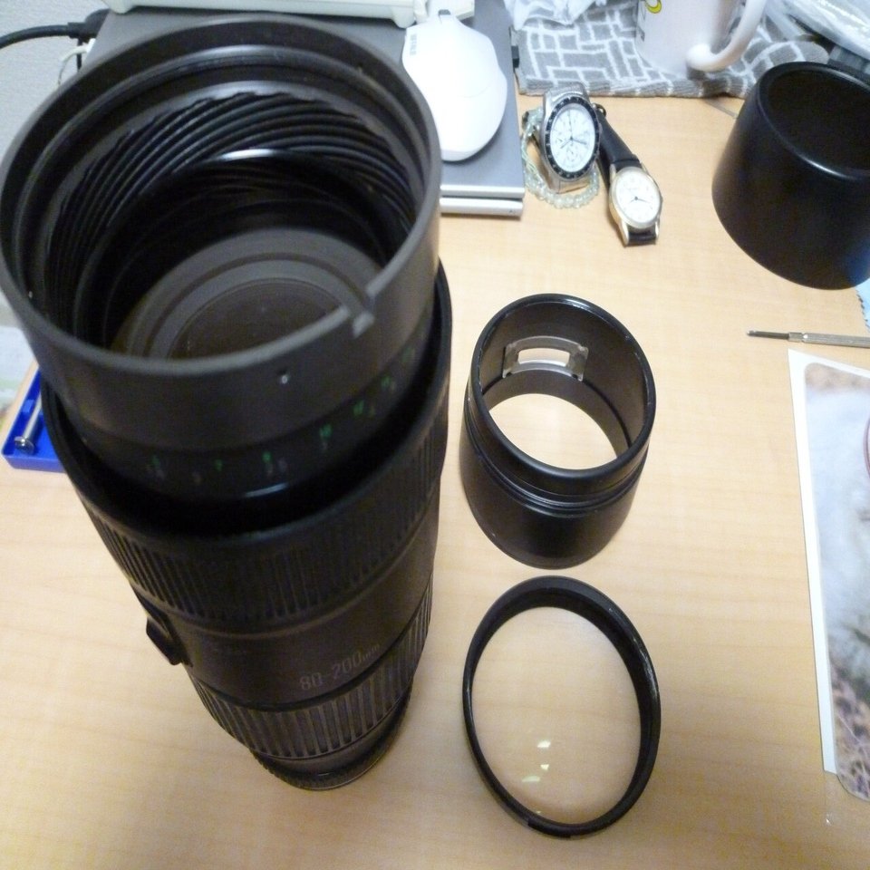 Canon EF 80-200mm F2.8Lの前レンズカビ取り｜zooandaqua