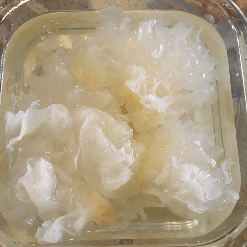 菊芋の花茶を使って 中華風 白きくらげのあえもの Happy Smile 自然療法アニマルホメオパス Note