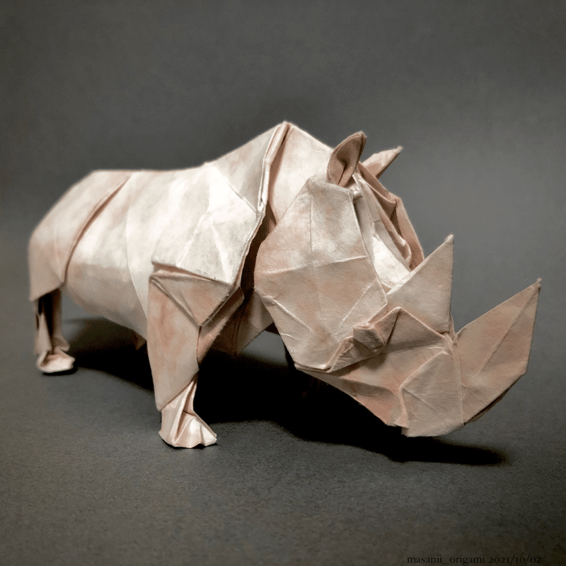 至高のおりがみ 彩雲紙 大理石 で折るシロサイ White Rhinoceros With Saiun Marble まさにぃ Note 至高のおりがみ 彩雲紙 大理石 で折るシロサイ White Rhinoceros With Saiun Marble まさにぃ Note