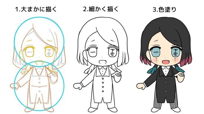 簡単ミニキャラ 下弦の壱の魘夢の描き方 カノカ Note