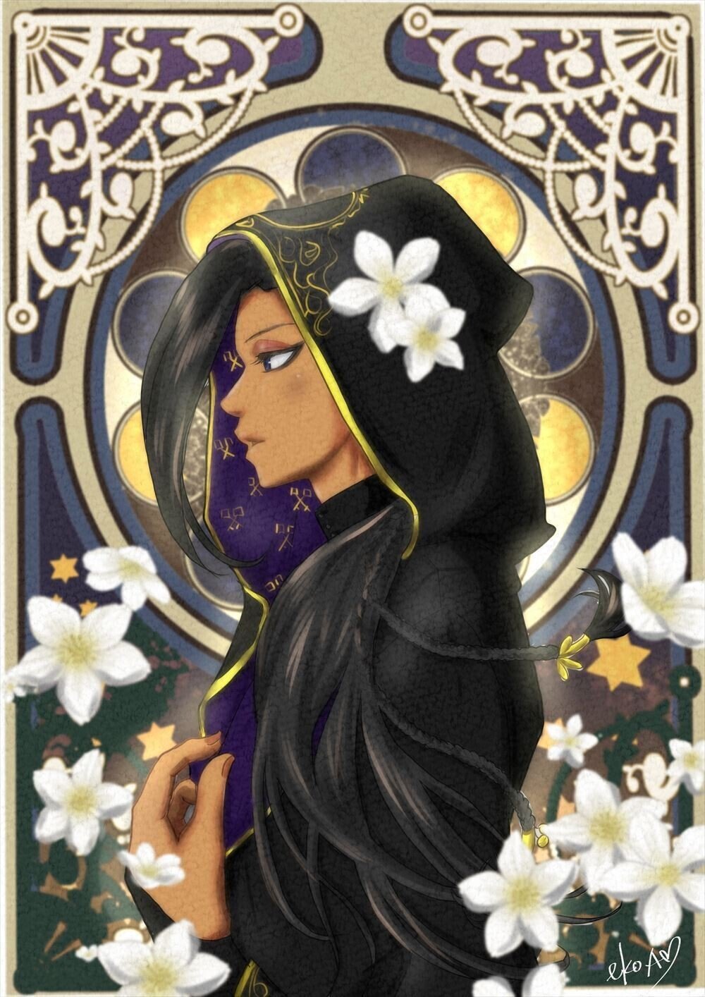 推しをミュシャ風にしてみた アマガイ エコ Note