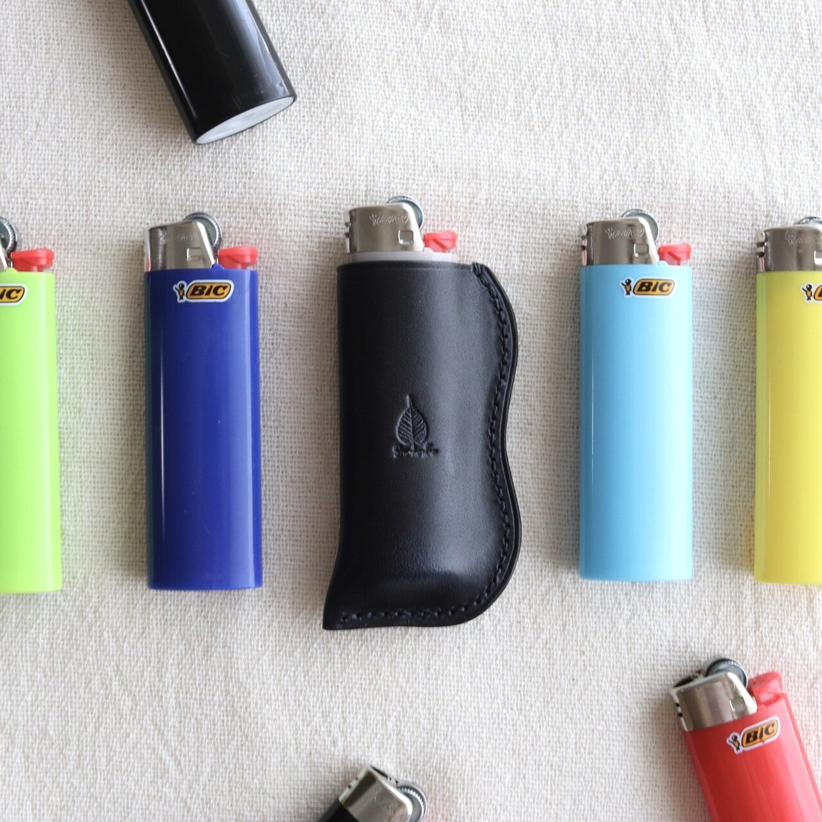 レザー ライターケース　ブラック レザー ライターケース ブラック hayamipro_leathercase-kurokobk