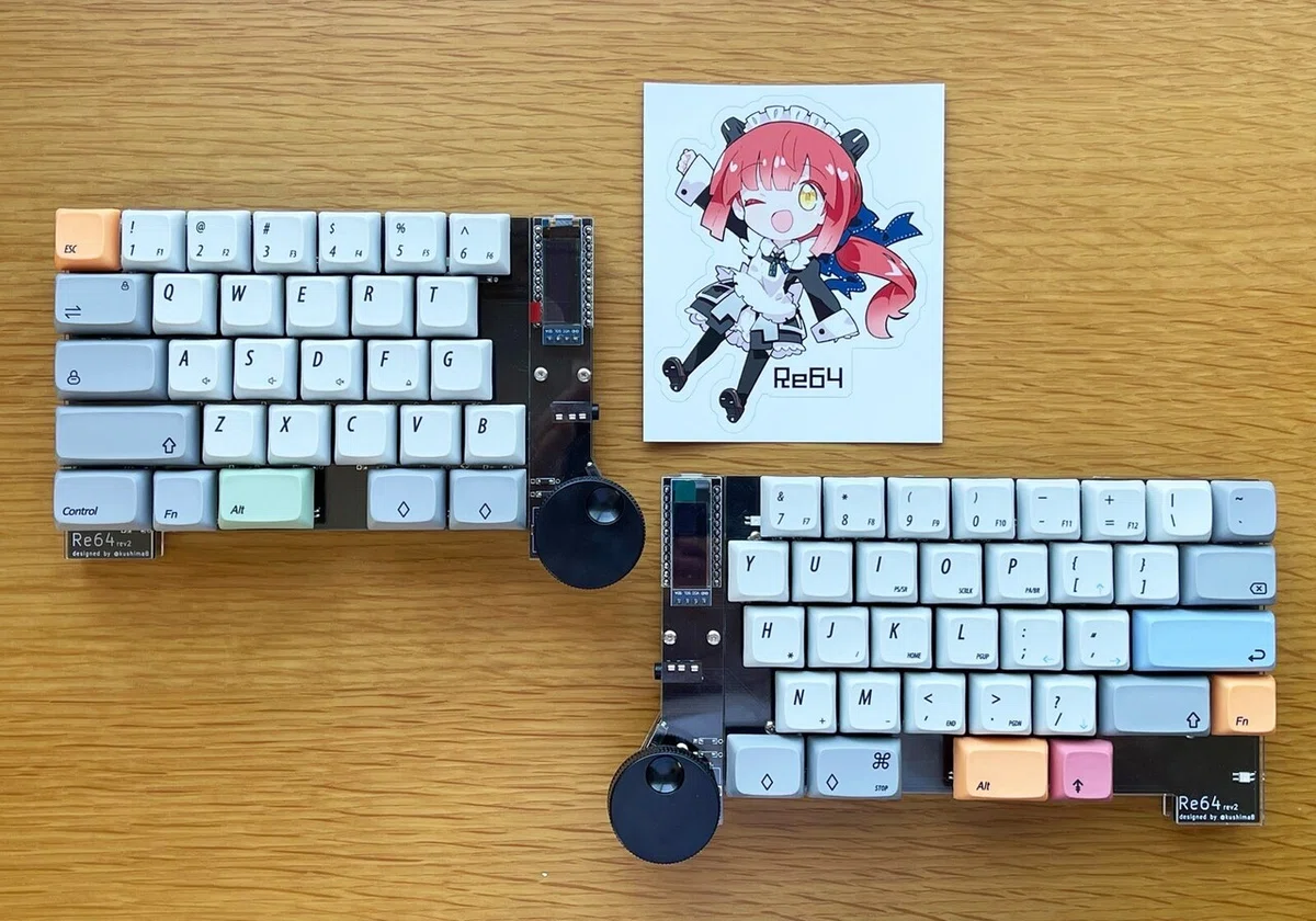 Trying out the Re64_Rev2, a split keyboard with rotary encoders｜三雲岳斗