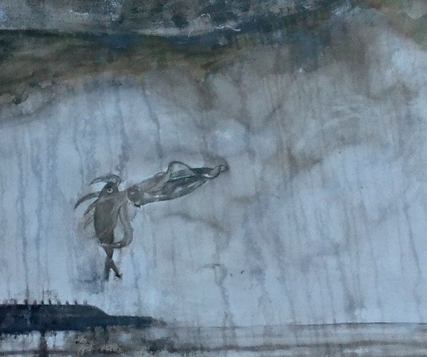イカの油絵【つまみ雲】1点物の原画◆作者サイン入り/F3号サイズ油彩画 爽やかな風-1】油絵原画 M3サイズ 一点物 イーゼル付 豪華