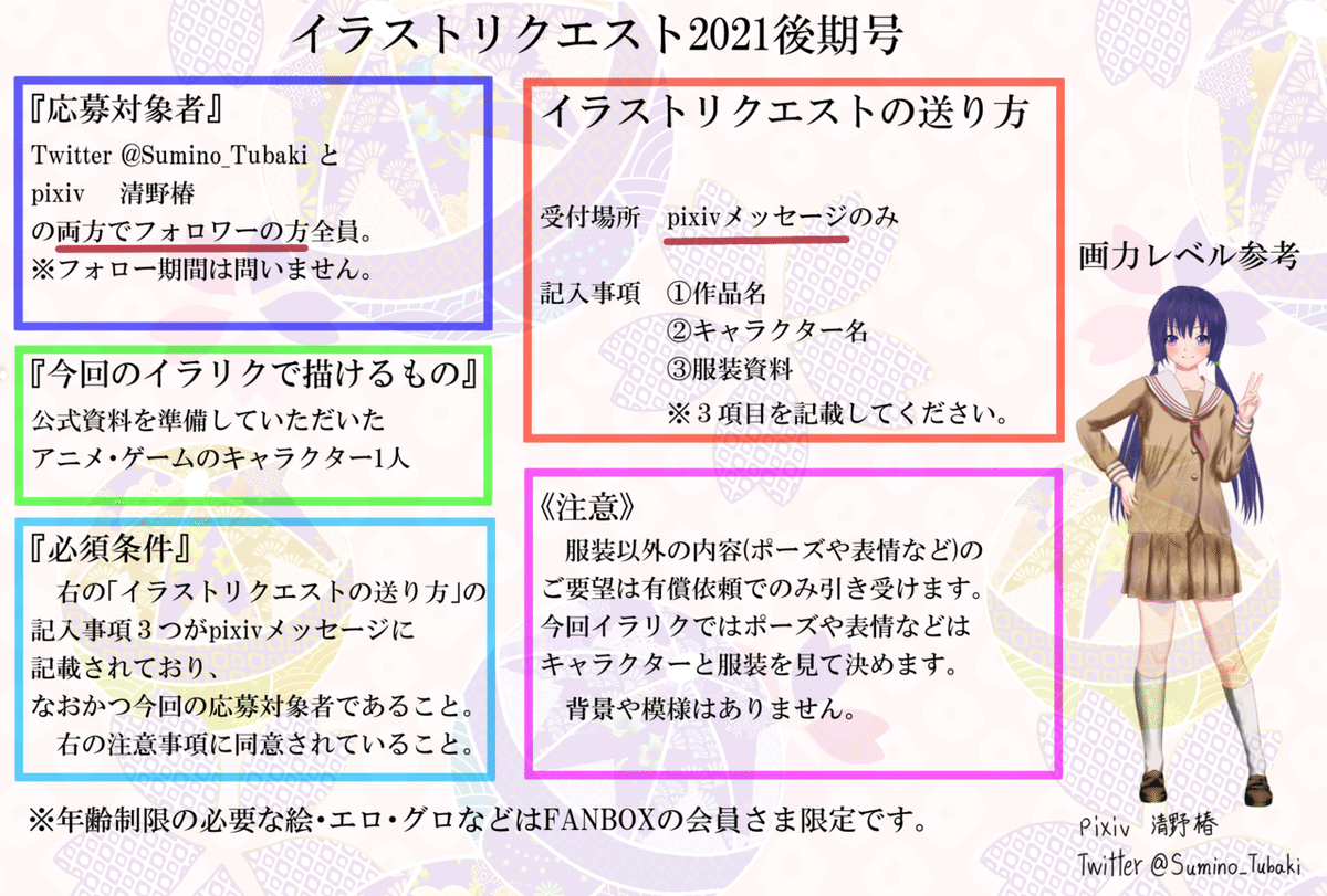 イラストリクエスト募集2021※2022年になったので募集は締め切りました