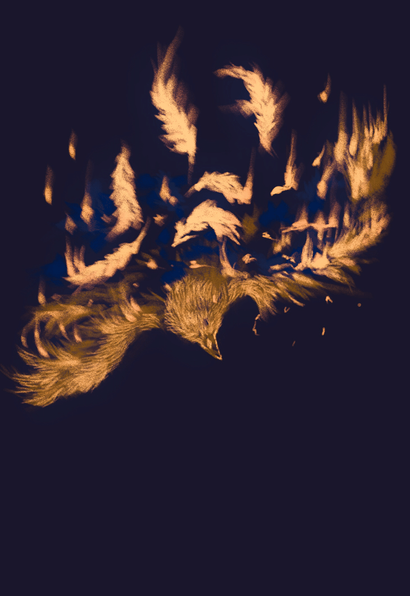 双子ねこさんの新企画 宛名のない手紙 青紗蘭さんの手紙に不死鳥を描かせていただきました かよん Note