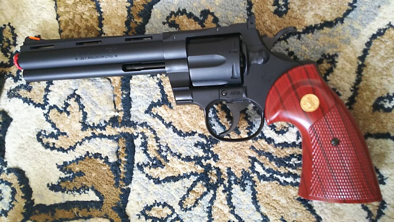 レア！コクサイ Coltパイソン6inch ライブカート ガスリボルバー 絶版品 クラウン コルトパイソン 6インチ ガス＋リアルカート4インチ化