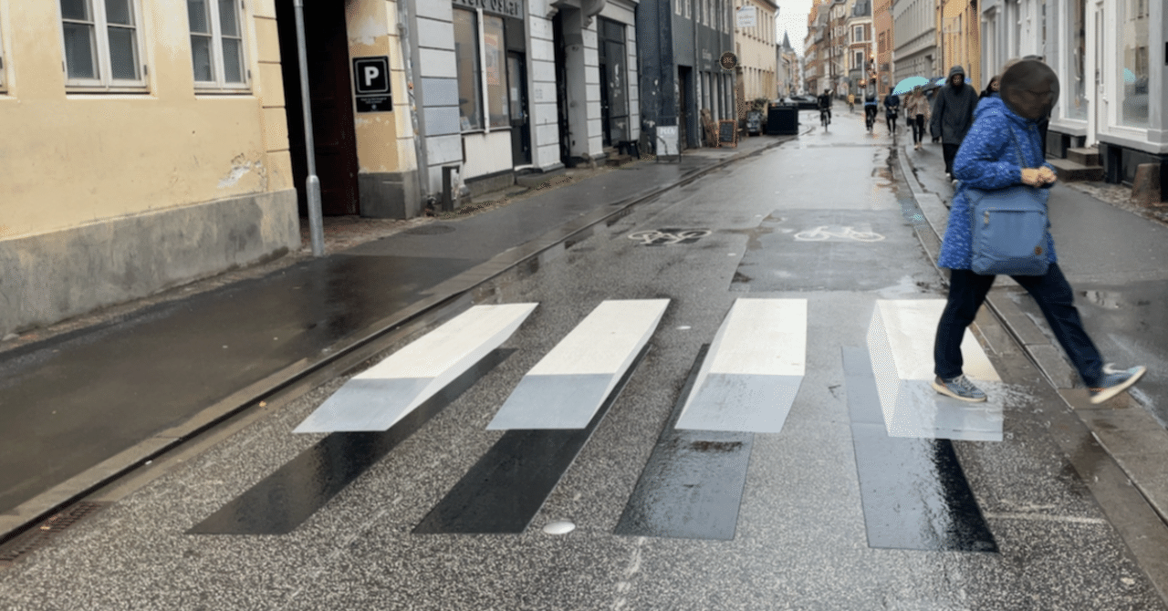 新しく作られた3D横断歩道をランニング🏃‍♂️｜ひぐち @ 北欧