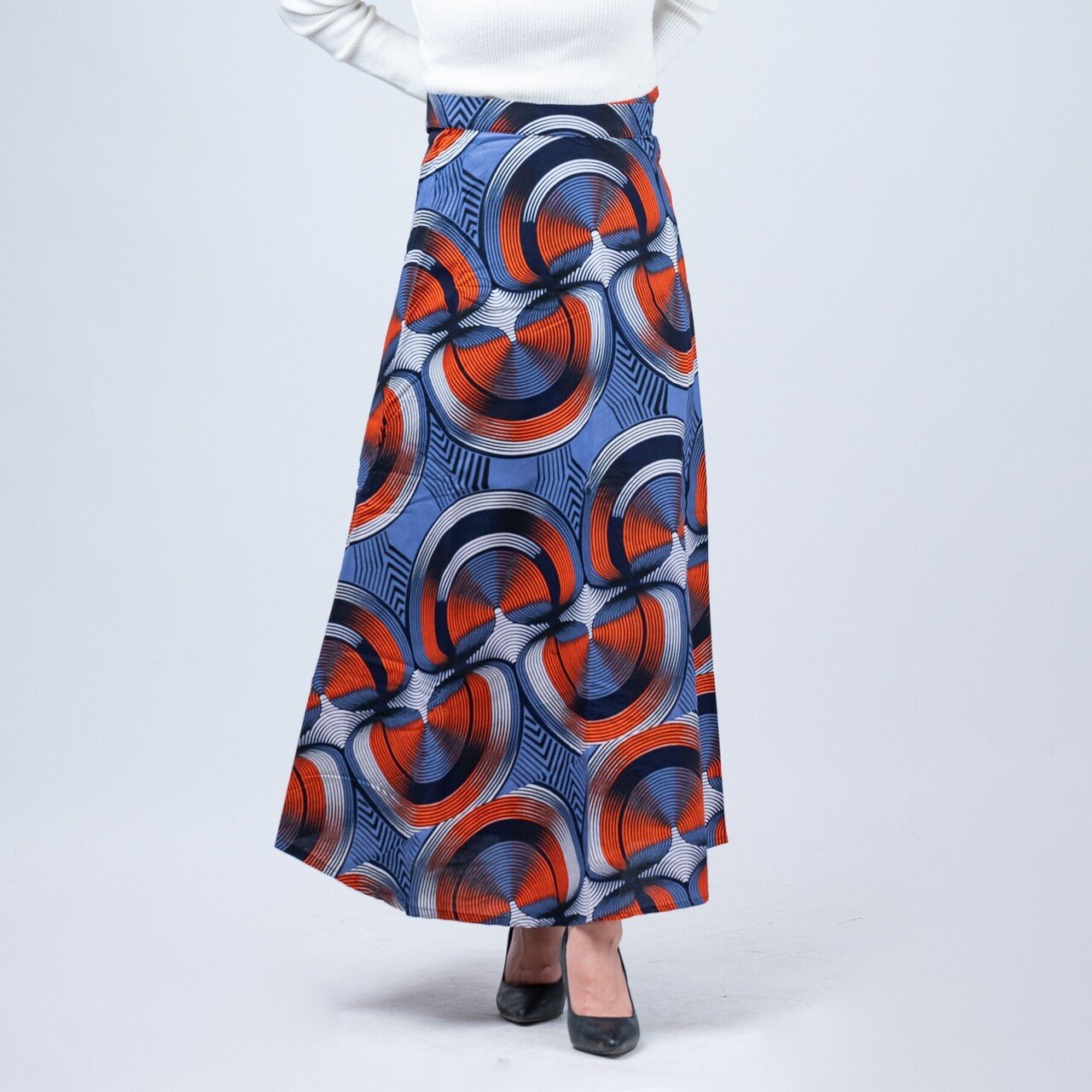 RAHA KENYA ギャザーロングスカート　アフリカ布　かすみ出品 ギャザーロングスカート【Jani（葉）】 – RAHA KENYA