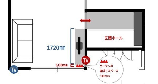  南向き玄関南面の壁に大きな窓がある間取り  (3)