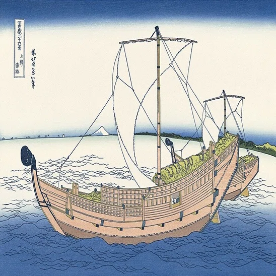 上総ノ海路』−三角に吸い込まれて、あ、富士！−『富嶽三十六景