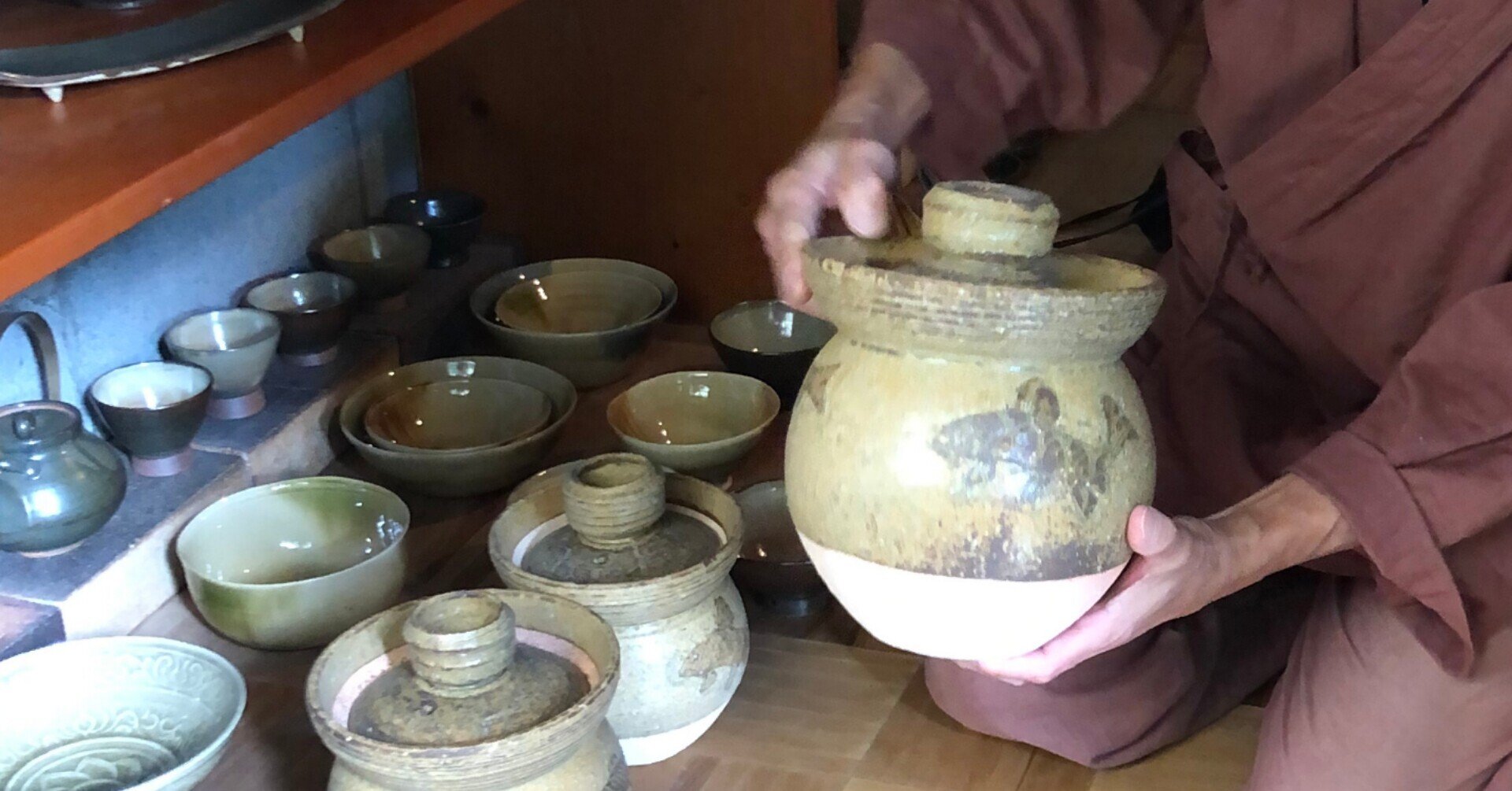 【１着でも送料無料】 中島克童 ☆ 土楽 伊賀 検 ☆ 共箱共布栞 ☆ 黒猪口 益子