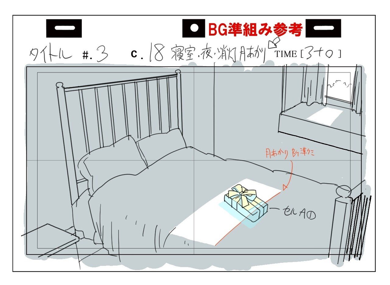 レイアウト⑧ 背景原図2｜益山亮司｜商業アニメ演出