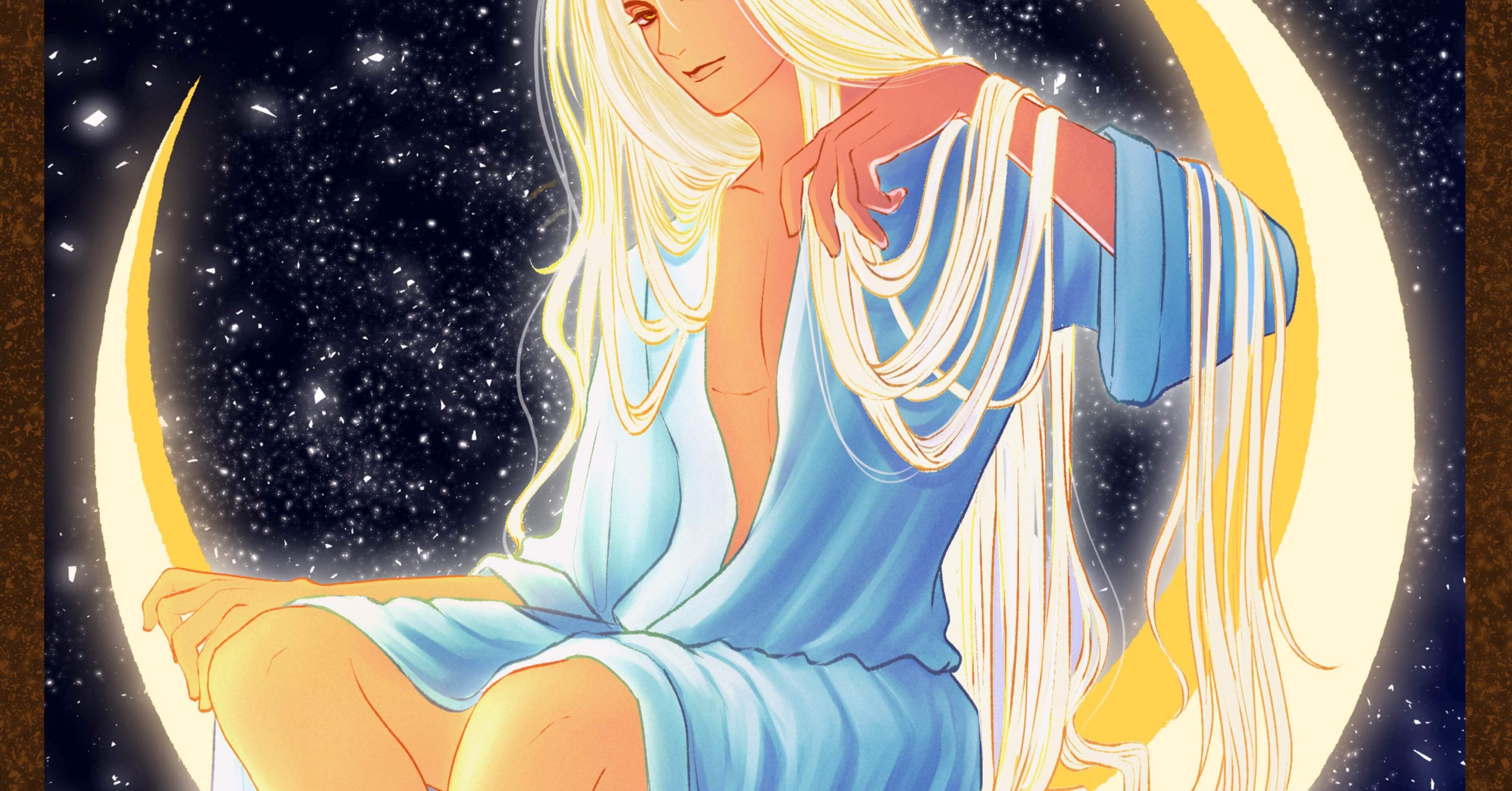 絵の上達を目的にタロットを描く：月と太陽…月のみ完成｜Lamiel