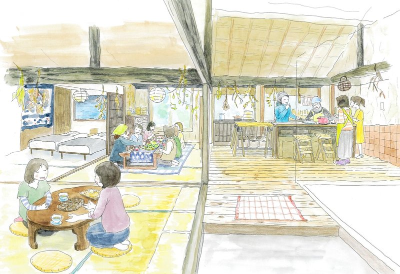 里山文庫のご案内イラストができました 里山文庫 泊まれる薬膳教室 奈良 Note