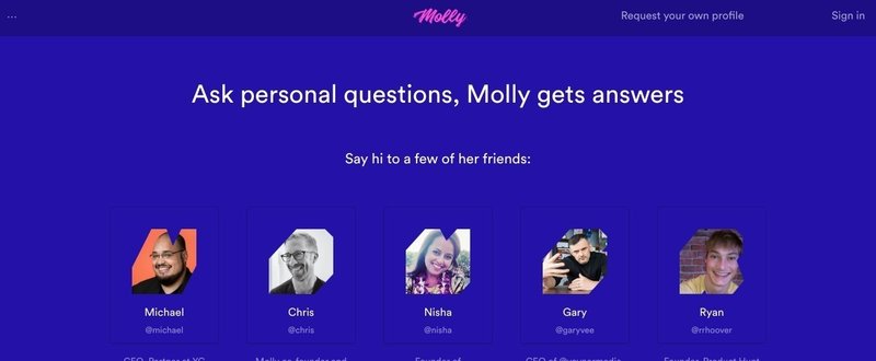 molly 自動で回答する質問箱