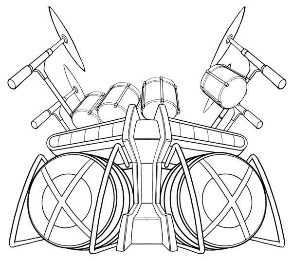 ドラム】線画】600