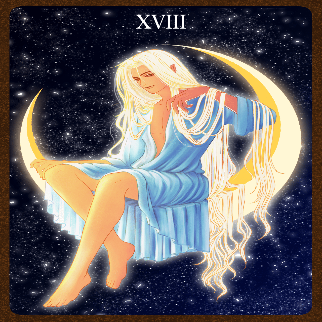 絵の上達を目的にタロットを描く：月と太陽…完成｜Lamiel