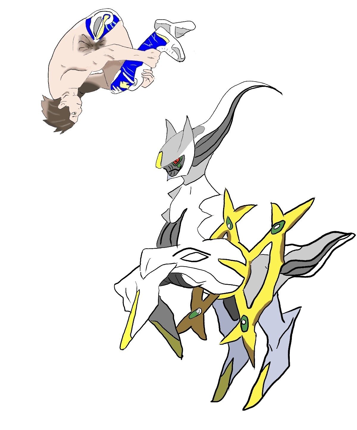 飯伏幸太選手がもしポケモンとタッグを組んだらという想像で、同じ神様