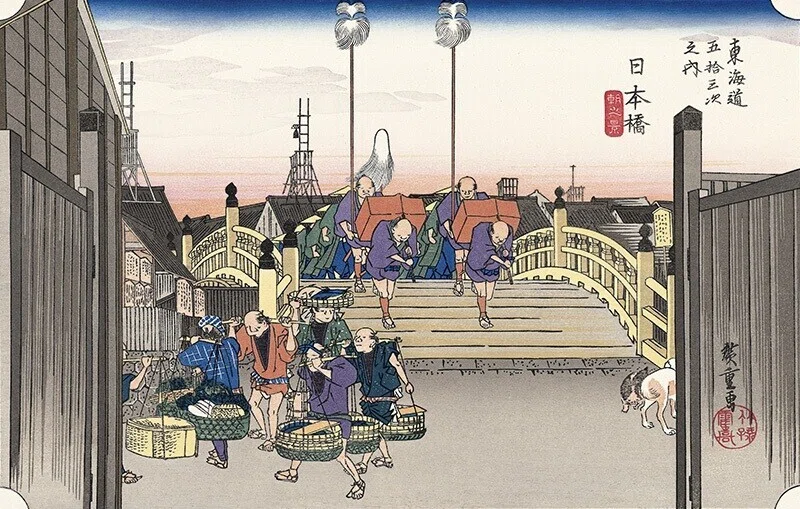 江戸日本橋』−雑踏と透視図法と城と私（富士山）。−｜おうよう