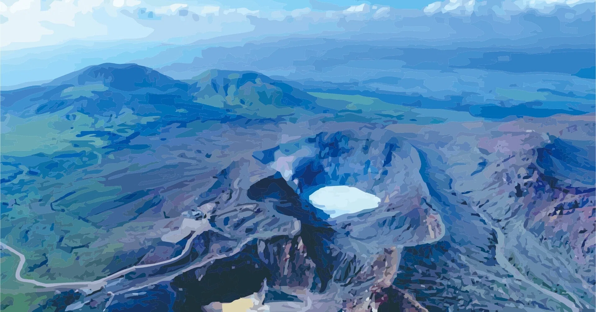 阿蘇山　火山の水彩画 Masashi m. 火山は活きている！ 阿蘇山が噴火｜はじめの一歩 物理探査学入門