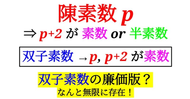 【素数or半素数】陳素数とは