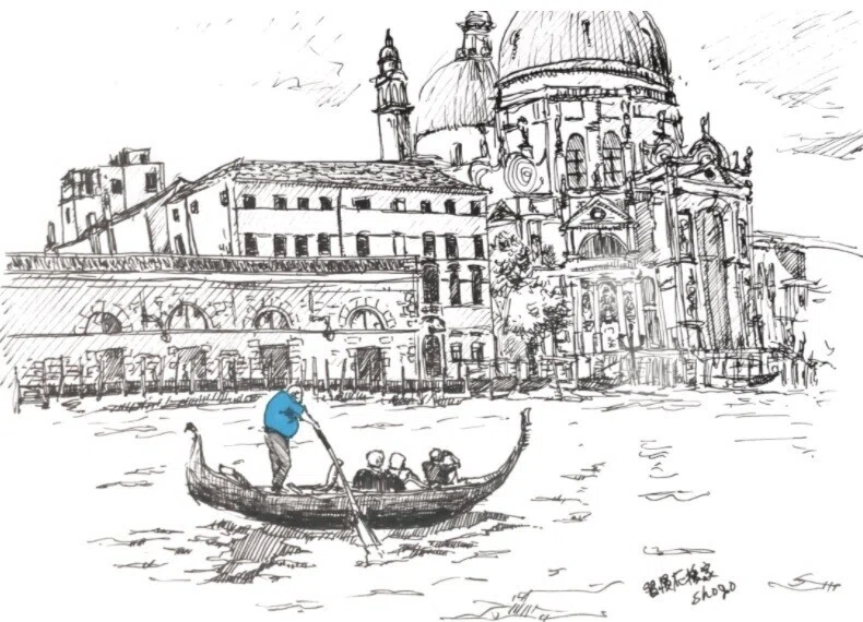 イラスト　『イタリアの風景』